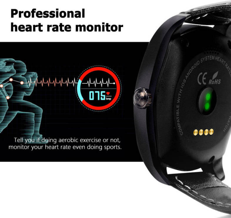 CACGO K89 Bluetooth 4.0 Heart Rate Monitor Smart Watch with Three-axis Accelerometer Loudspeaker