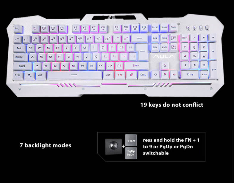 AULA USB Wired Optical Gaming Keyboard with Backlight