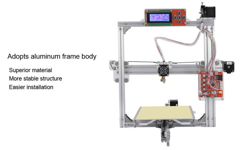 Anet A2 Aluminum Metal 3D Three-dimensional DIY Printer with TF Card Off-line Printing / LCD Display