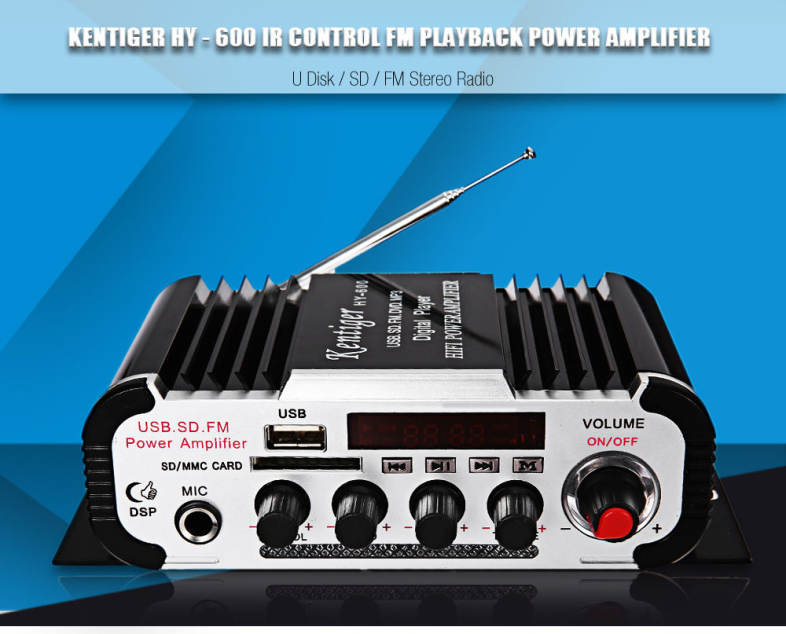Kentiger HY - 600 IR Control FM MP3 USB Playback Digital Audio Amplifier