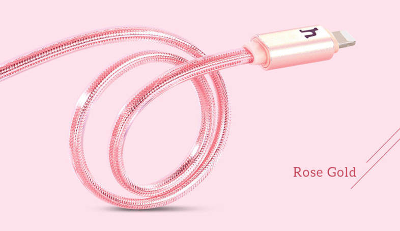 HOCO UPL12 2.4A Metal Jelly Texture Intelligent Breathing Light Braided Cable for iPhone 1.2M