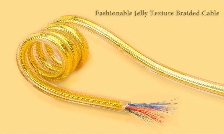 HOCO UPL12 2.4A Metal Jelly Texture Intelligent Breathing Light Braided Cable for iPhone 1.2M