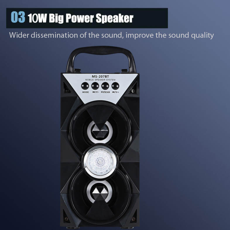Redmaine MS - 207BT Portable High Power Output Multimedia FM Radio Wireless Bluetooth Speaker