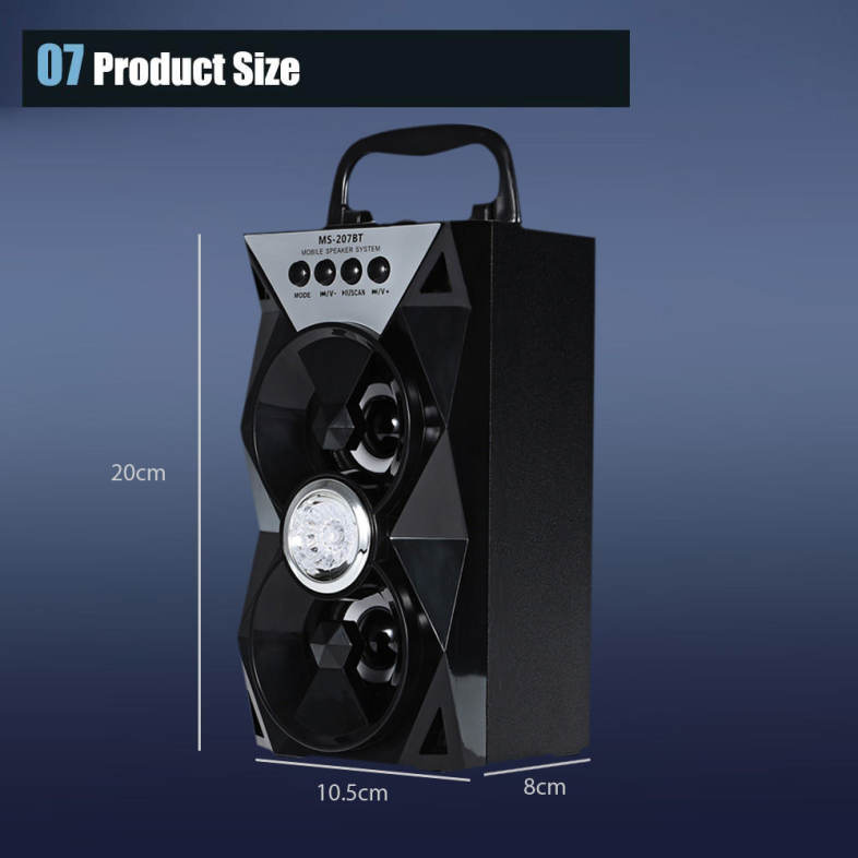 Redmaine MS - 207BT Portable High Power Output Multimedia FM Radio Wireless Bluetooth Speaker