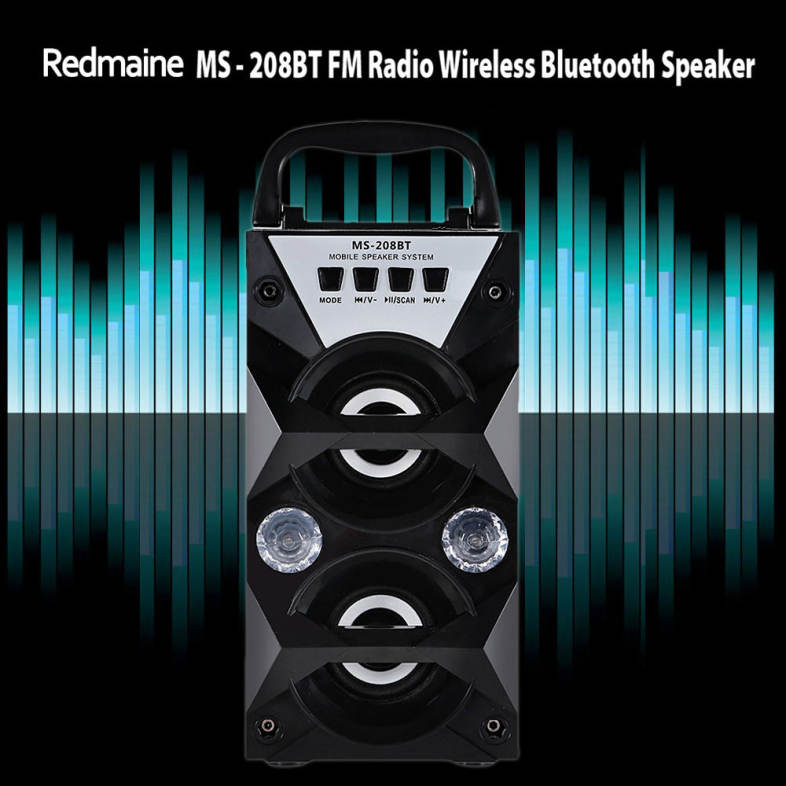 Redmaine MS-208BT Portable High Power Output Multimedia FM Radio Wireless Bluetooth Speaker