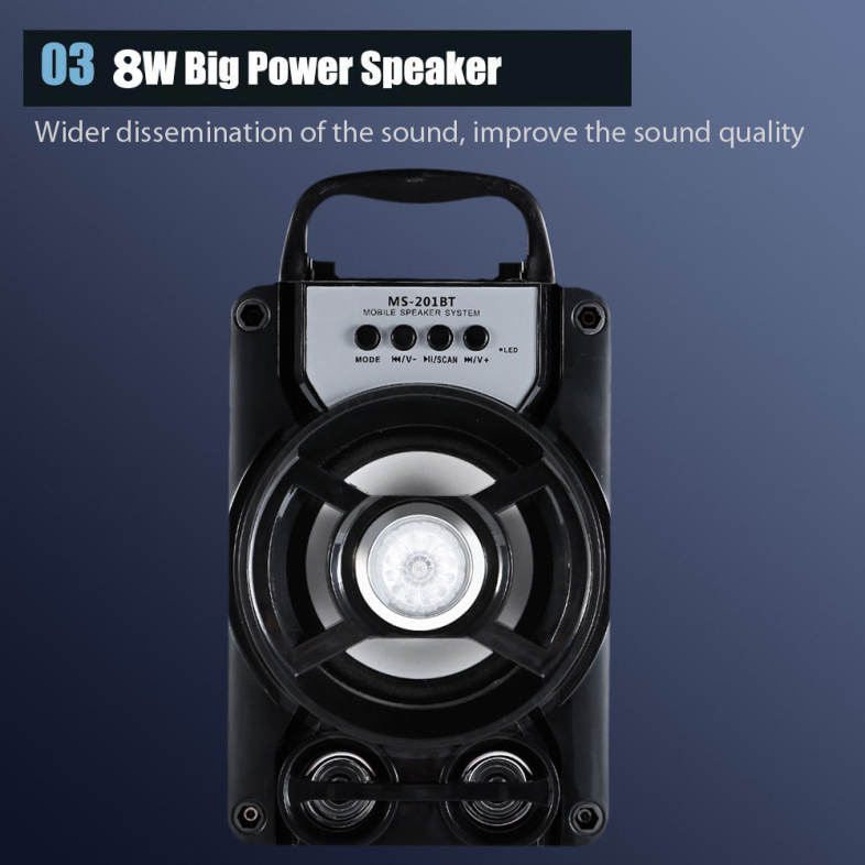 Redmaine MS - 201BT Portable High Power Output Multimedia FM Radio Wireless Bluetooth Speaker