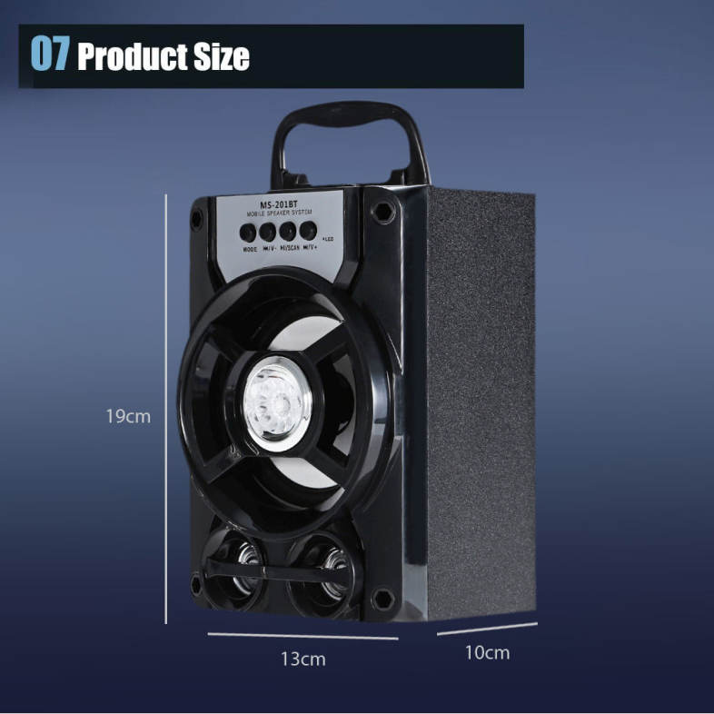 Redmaine MS - 201BT Portable High Power Output Multimedia FM Radio Wireless Bluetooth Speaker