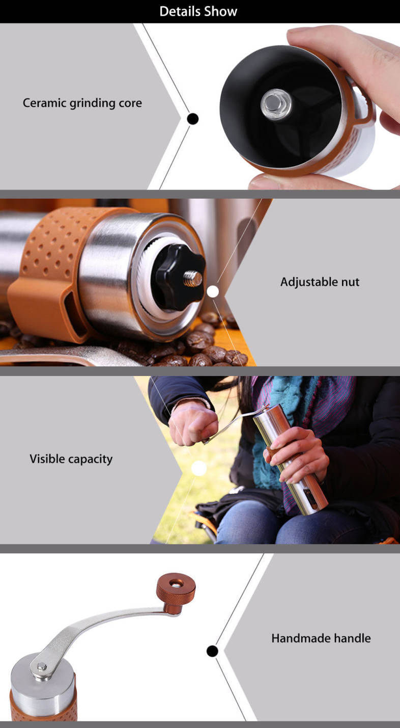 ALOCS CW - K17 Portable Outdoor Camping Home Handmade Coffee Bean Grinder