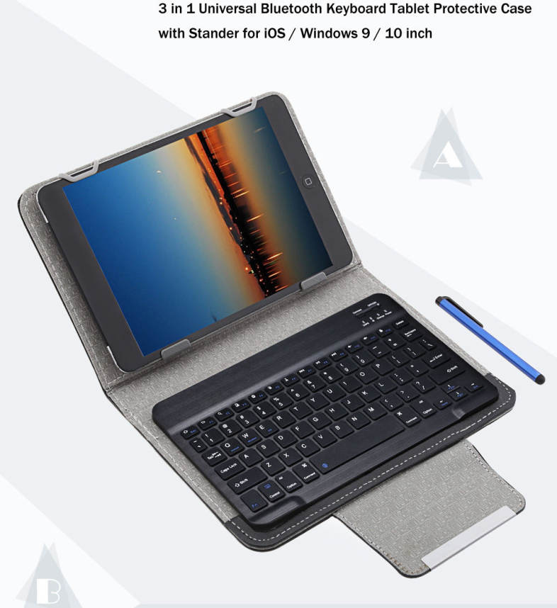 3 in 1 Universal Bluetooth Keyboard Tablet Protective Case with Stander for iOS / Android / Windows 9 / 10 inch