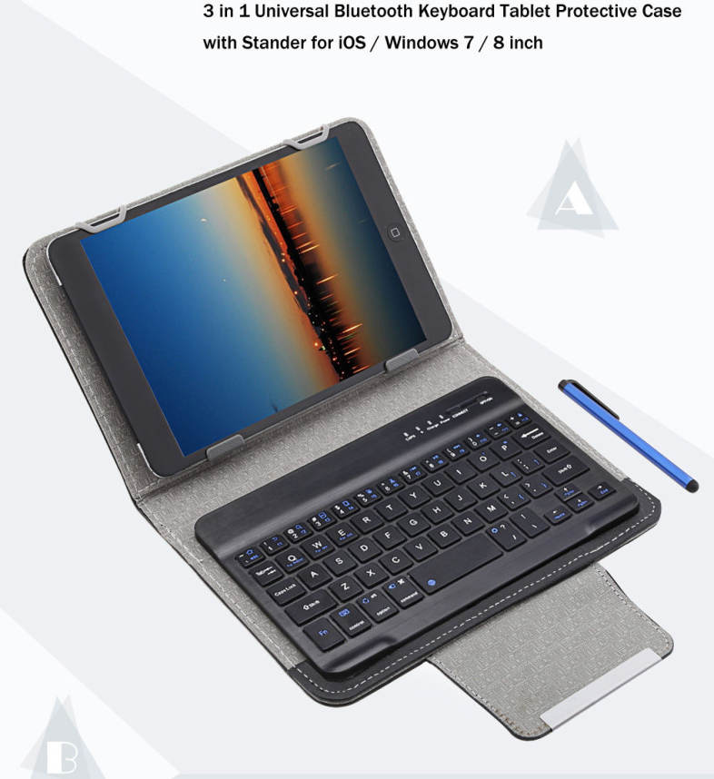 3 in 1 Universal Bluetooth 3.0 Keyboard Protective Case with Stander for 7 / 8 inch Tablet