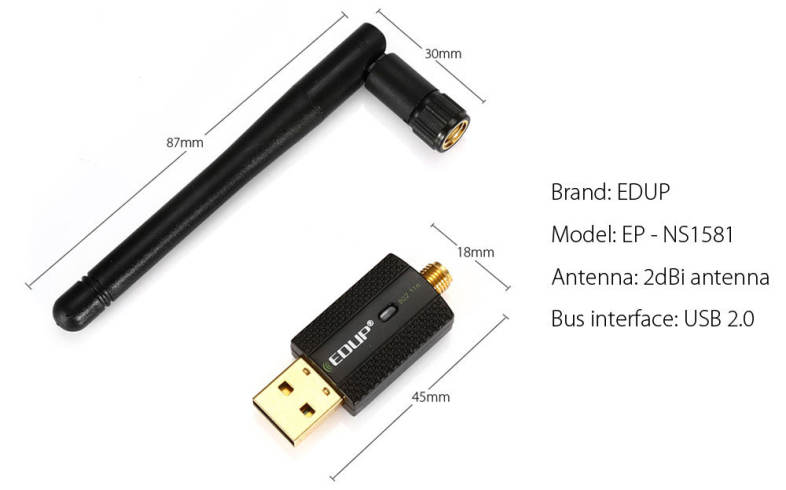 EDUP EP - NS1581 300Mbps Wireless Networking Adapter USB WiFi