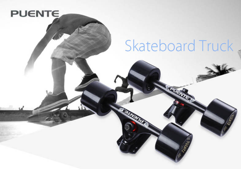 PUENTE 2pcs Generic 7 inch Skateboard Truck Accessory with Wheel