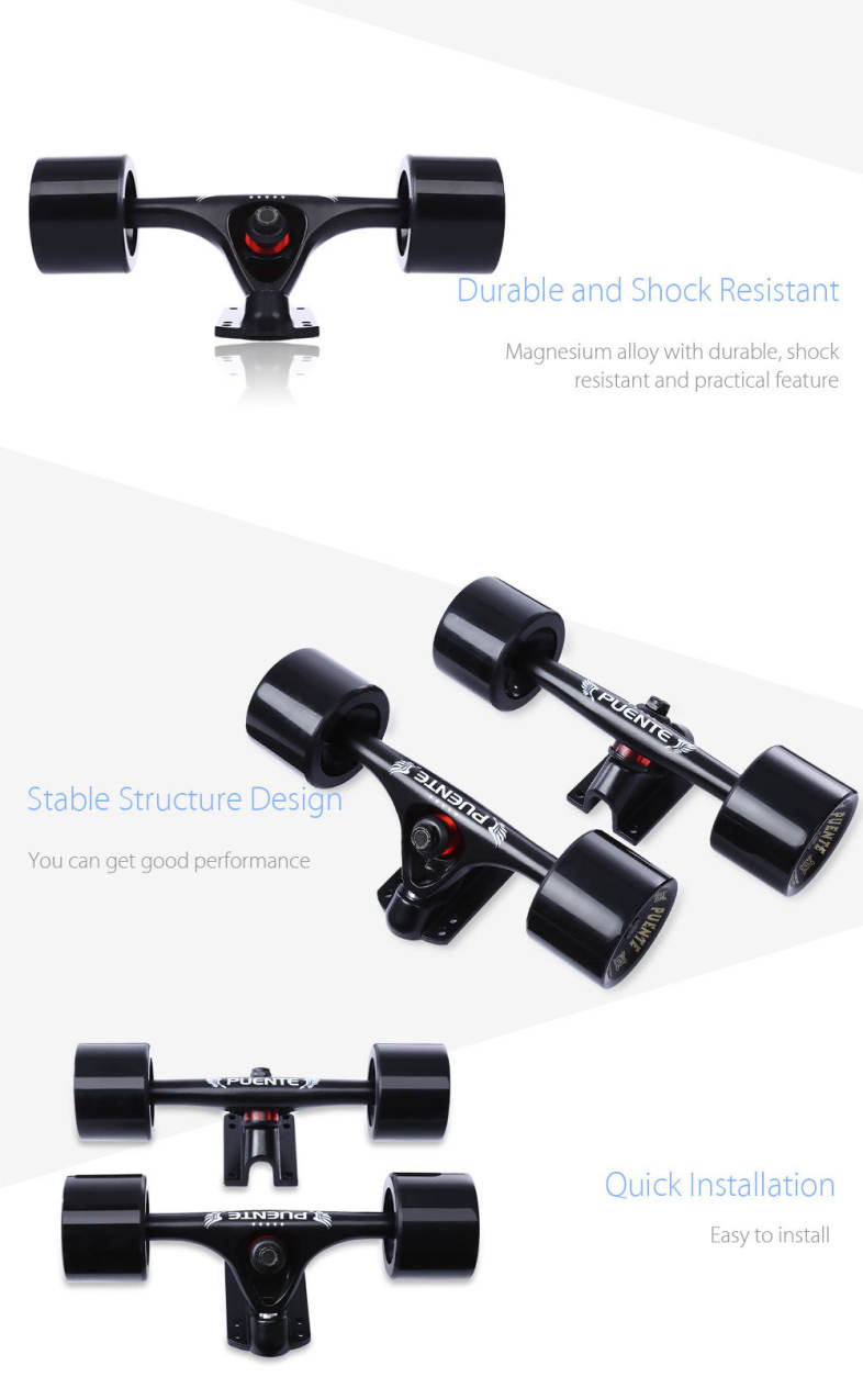 PUENTE 2pcs Generic 7 inch Skateboard Truck Accessory with Wheel