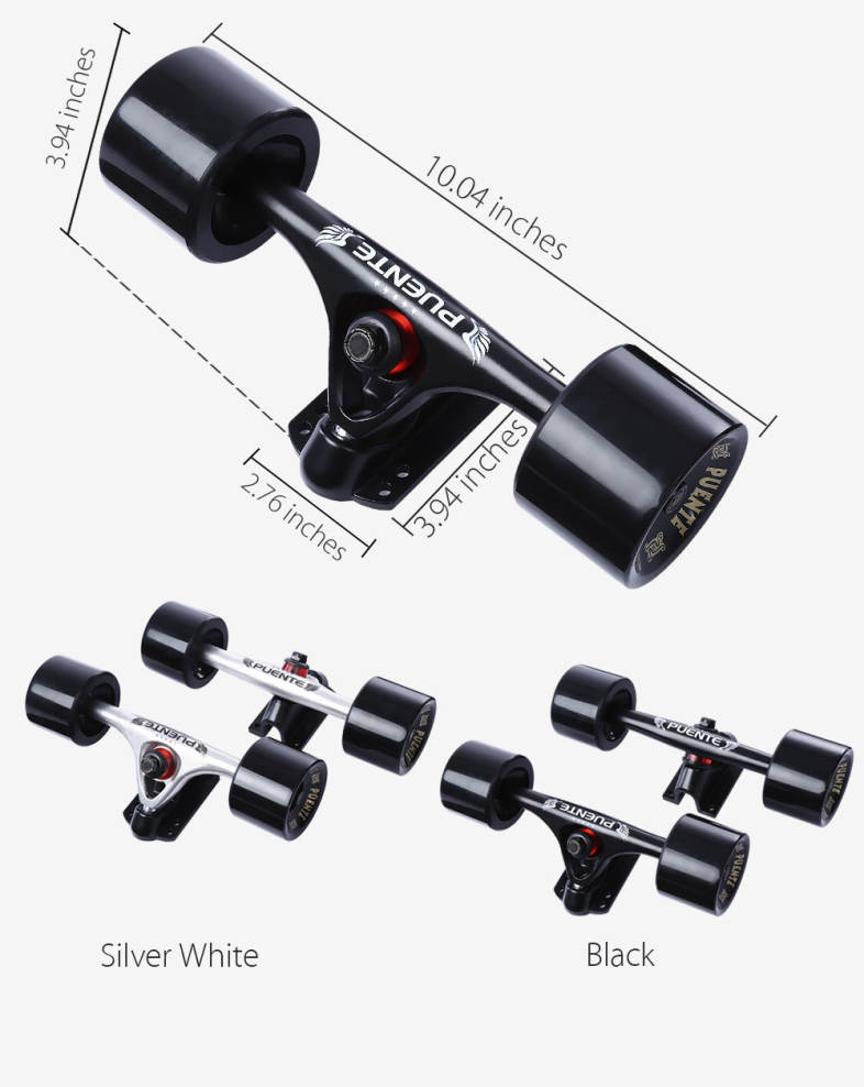 PUENTE 2pcs Generic 7 inch Skateboard Truck Accessory with Wheel