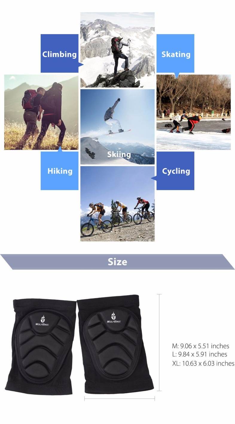 WOLFBIKE BC314 Paired Elastic Knee Pad Breathable Leg Sleeve Kneepad Protector for Football Basketball Skiing