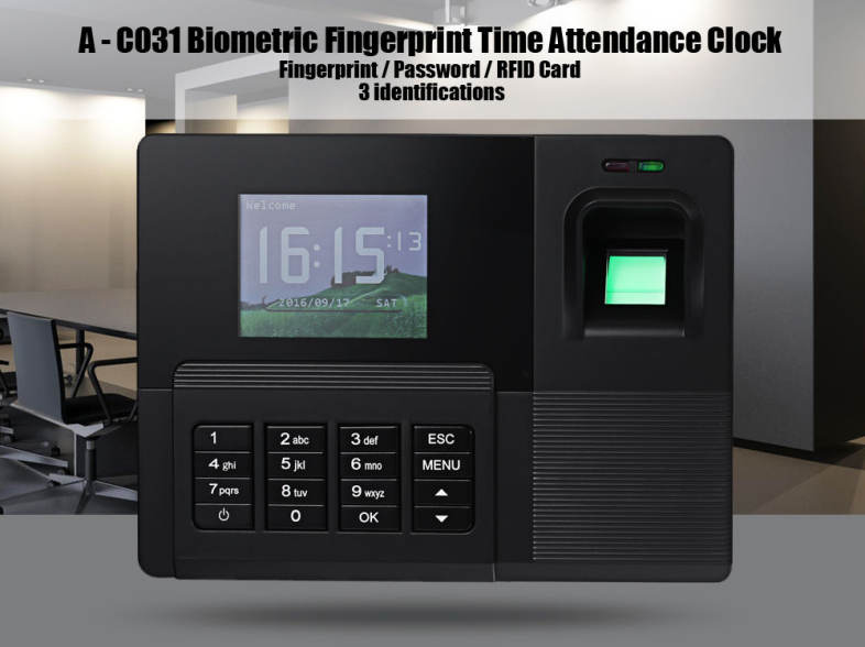 Realand A - C031 Fingerprint Reader Time Attendance Face Recognition Checking Recorder