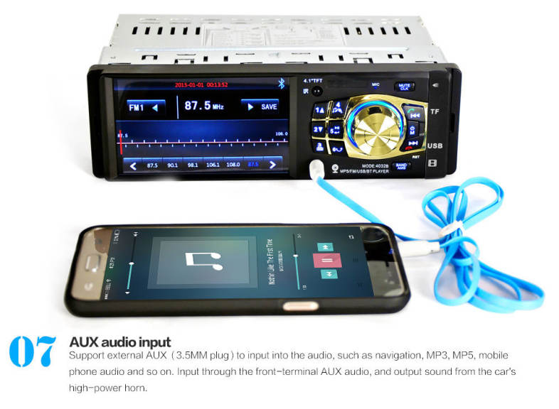 4032B 4.1 inch Vehicle-mounted MP5 Bluetooth Car Radio Multimedia Player Audio Video with Camera Remote Control