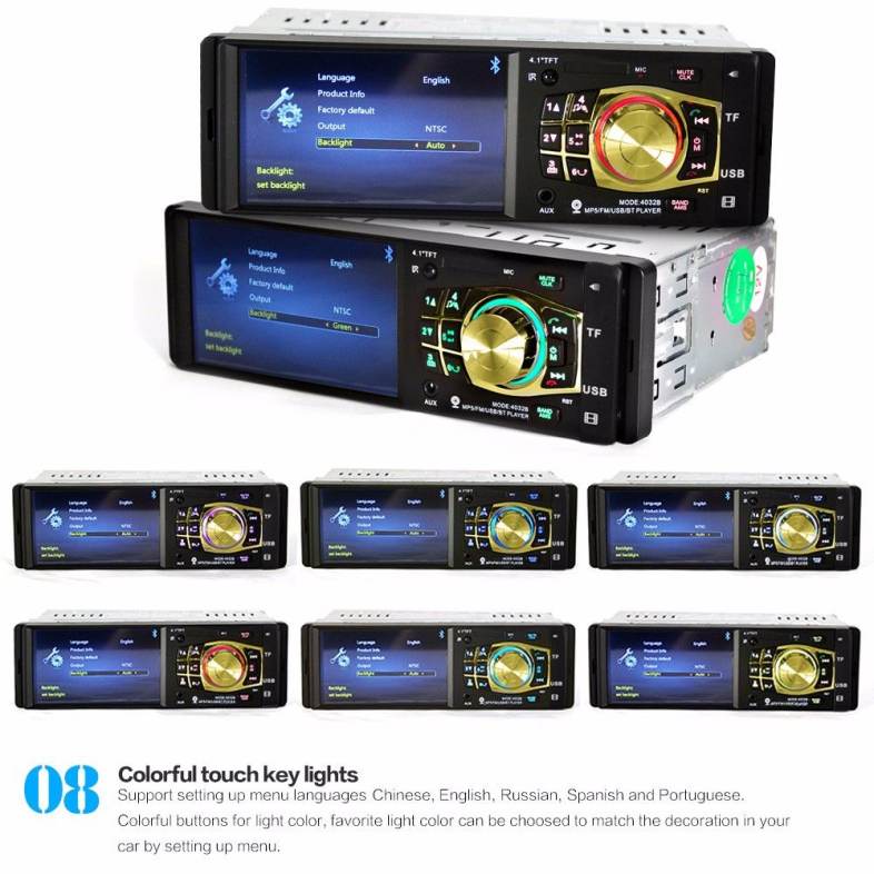 4032B 4.1 inch Vehicle-mounted MP5 Bluetooth Car Radio Multimedia Player Audio Video with Camera Remote Control