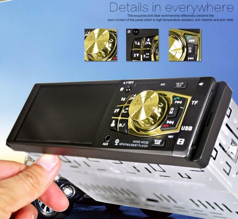 4032B 4.1 inch Vehicle-mounted MP5 Bluetooth Car Radio Multimedia Player Audio Video with Camera Remote Control