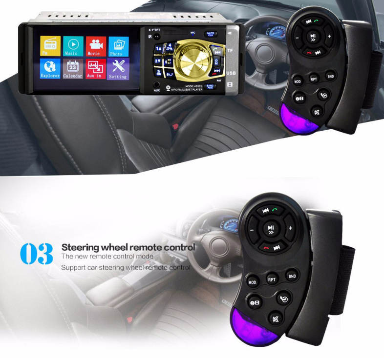 4032B 4.1 inch Vehicle-mounted MP5 Bluetooth Car Radio Multimedia Player Audio Video with Camera Remote Control