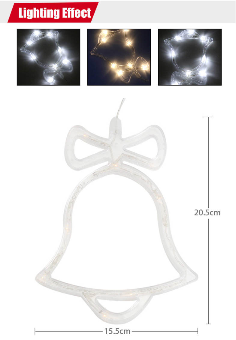 Christmas Bell Window String Fairy Light Battery Powered LED Party Lamp