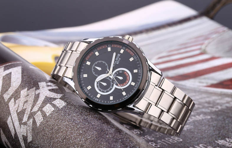 KALBOR 6014 Business Male Quartz Watch Decorative Sub-dial Wristband