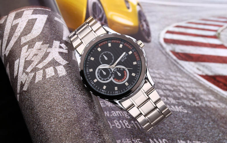 KALBOR 6014 Business Male Quartz Watch Decorative Sub-dial Wristband