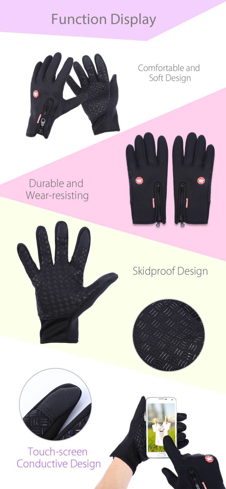 Paired Outdoor Windproof Sport Skiing Screen Glove for Cycling Bicycle Mountaineering Motorcycle Racing