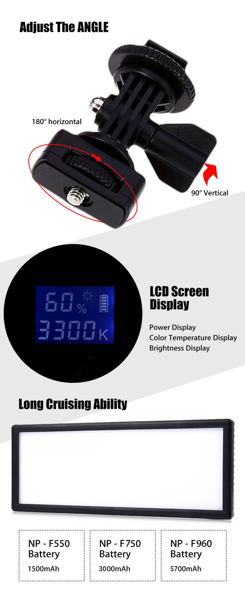 VILTROX L - 132B Dimmable 5400K Ultra Thin Photography LED Light