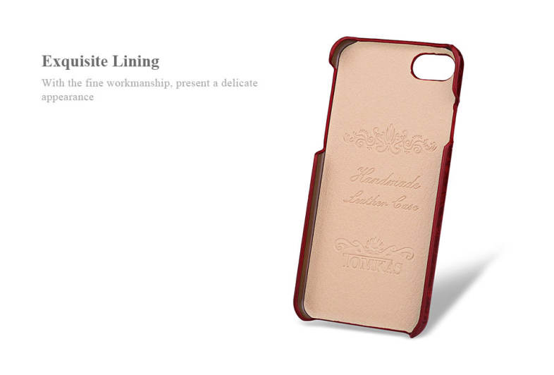 TOMKAS Oil Wax PU Leather Back Cover Case with Card Holder Function for iPhone 7