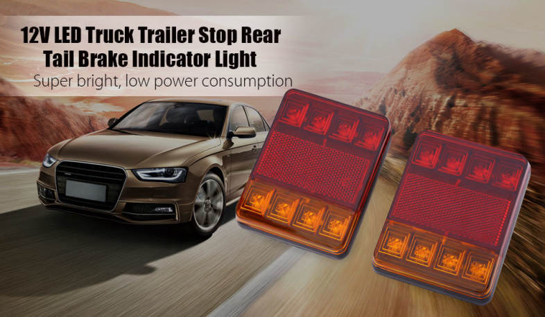 12V LED Van Truck Trailer Stop Rear Tail Brake Light Indicator Lamp