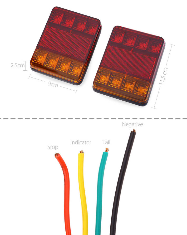 12V LED Van Truck Trailer Stop Rear Tail Brake Light Indicator Lamp
