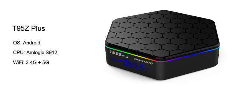 Sunvell T95Z Plus Set-top Box Amlogic S912 Octa Core 4K x 2K H.265 Decoding Android 7.1 2.4G   5G Dual Band WiFi