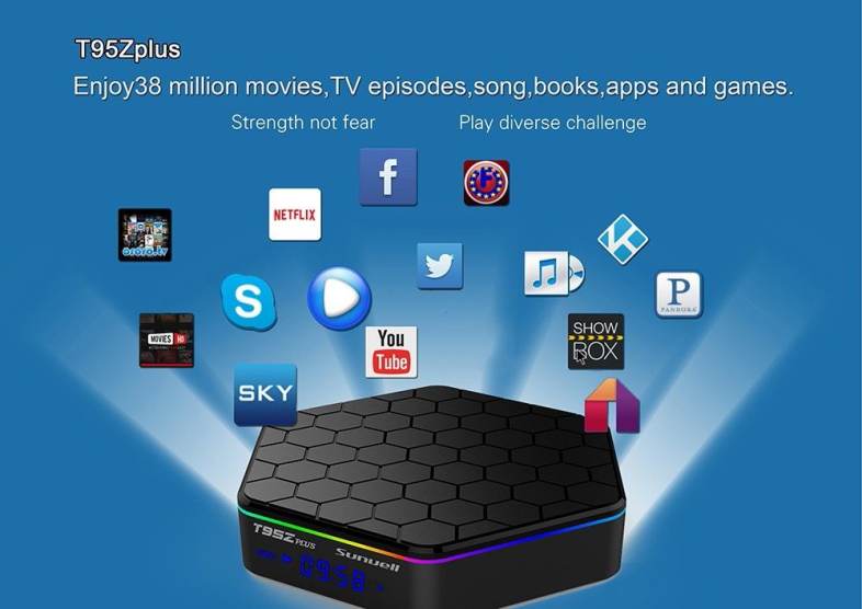 Sunvell T95Z Plus Set-top Box Amlogic S912 Octa Core 4K x 2K H.265 Decoding Android 7.1 2.4G   5G Dual Band WiFi