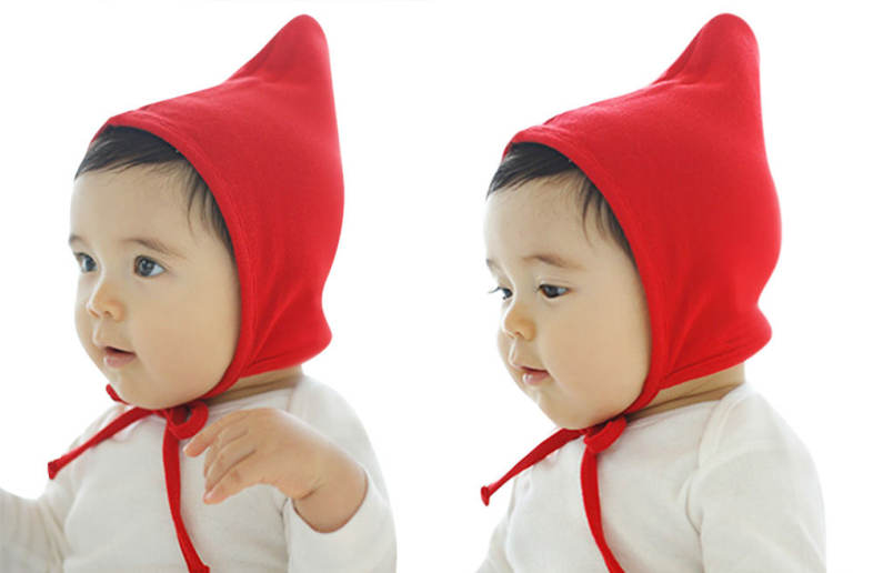Cute Pure Color Small Lace-up Baby Hat