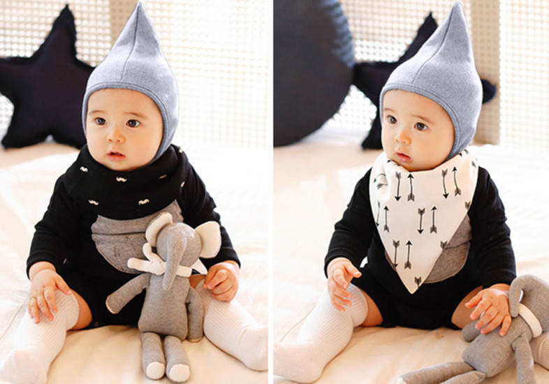 Cute Pure Color Small Lace-up Baby Hat