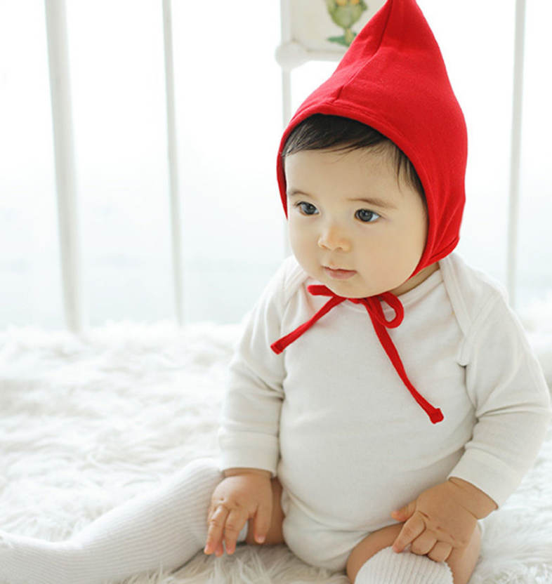 Cute Pure Color Small Lace-up Baby Hat