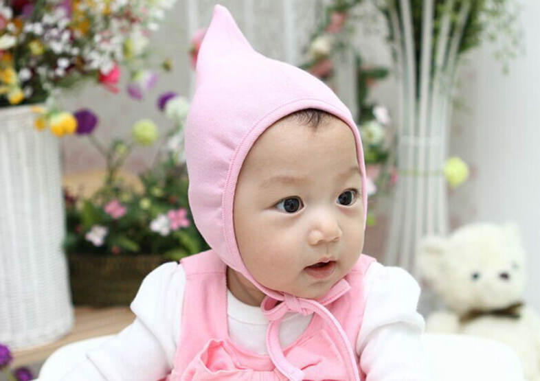 Cute Pure Color Small Lace-up Baby Hat