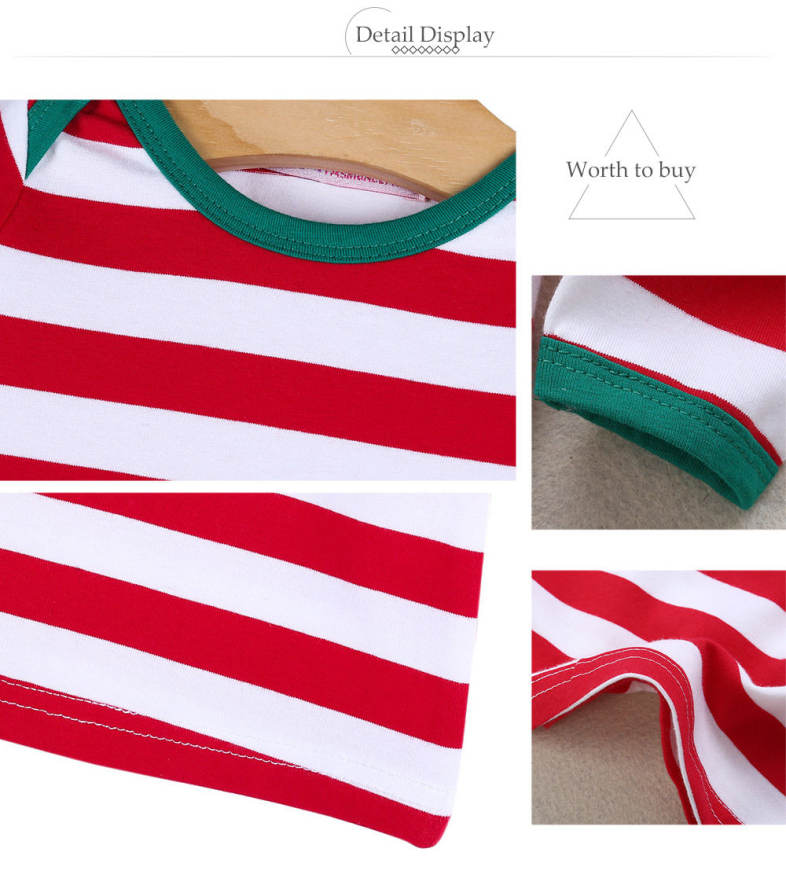 Sweet Round Collar Striped Color Block Infant Long Sleeve T-Shirt