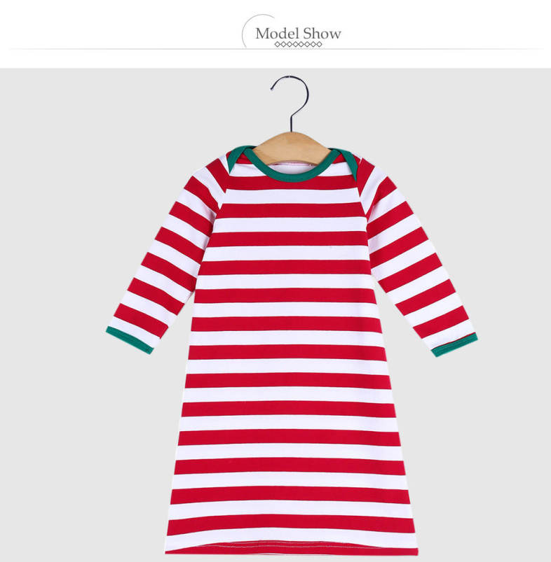 Sweet Round Collar Striped Color Block Infant Long Sleeve T-Shirt