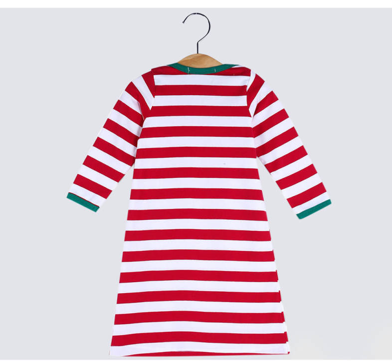 Sweet Round Collar Striped Color Block Infant Long Sleeve T-Shirt