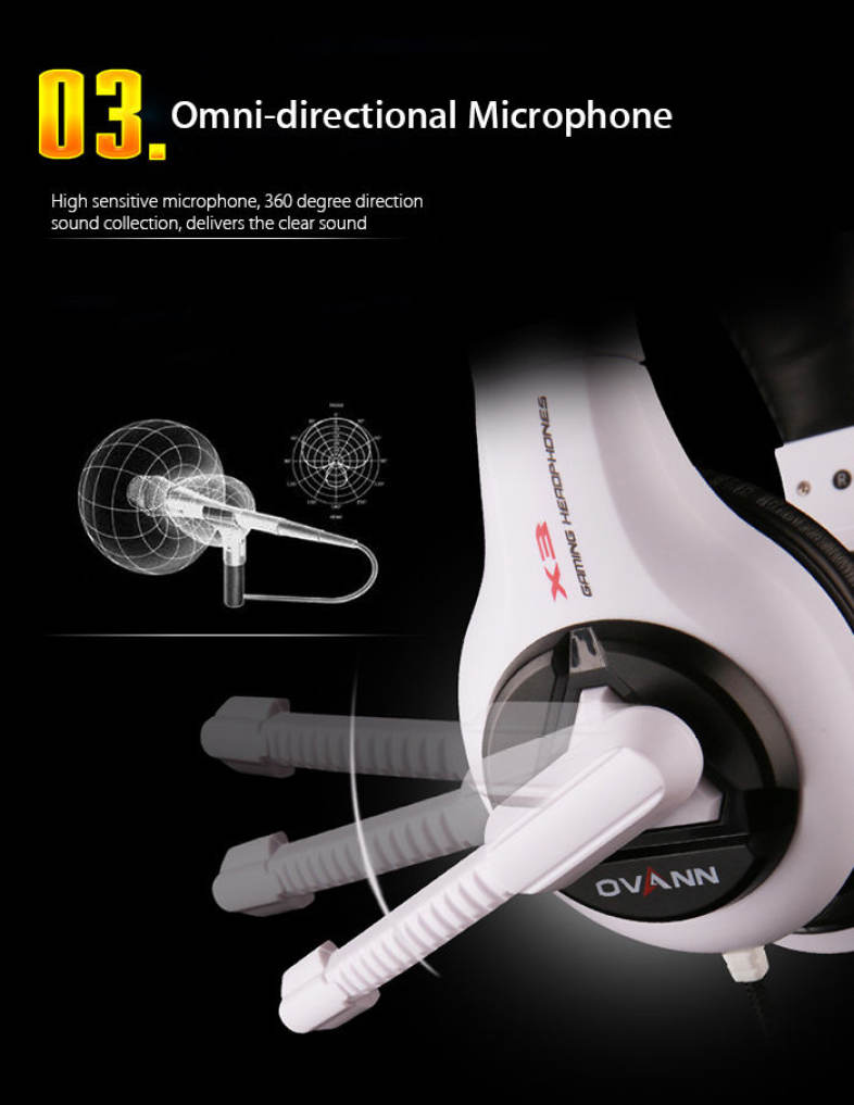 OVANN X3 Professional Gaming Headsets with Microphone Volume Control