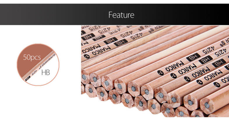 Marco 4215 50pcs Bottled Wooden HB Pencil for School Office Supplies