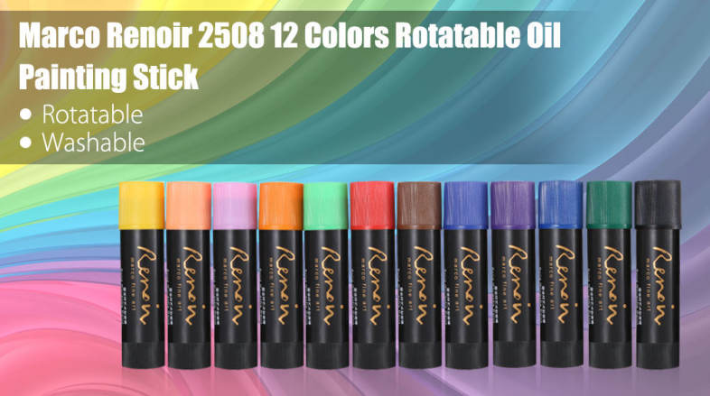 Marco Renoir 2508 12 Colors Rotatable Washable Oil Painting Stick