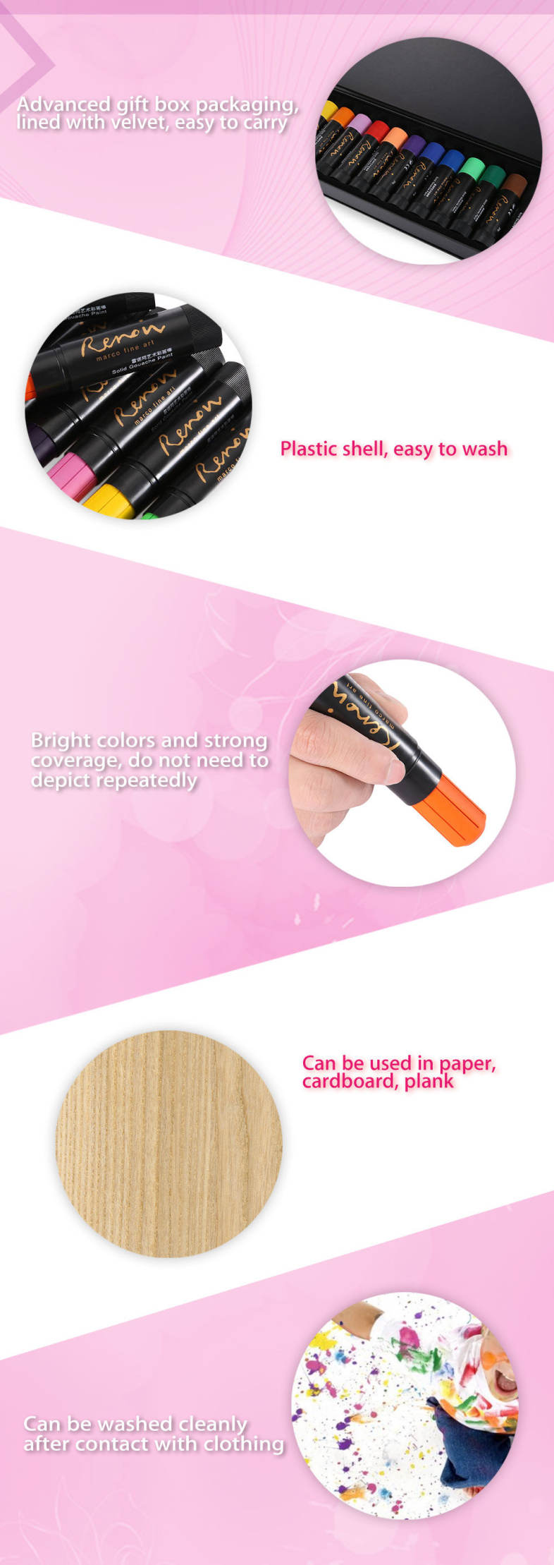 Marco Renoir 2508 12 Colors Rotatable Washable Oil Painting Stick
