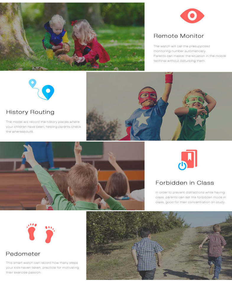 Q50 Children OLED Display GPS SOS Smart Watch Telephone