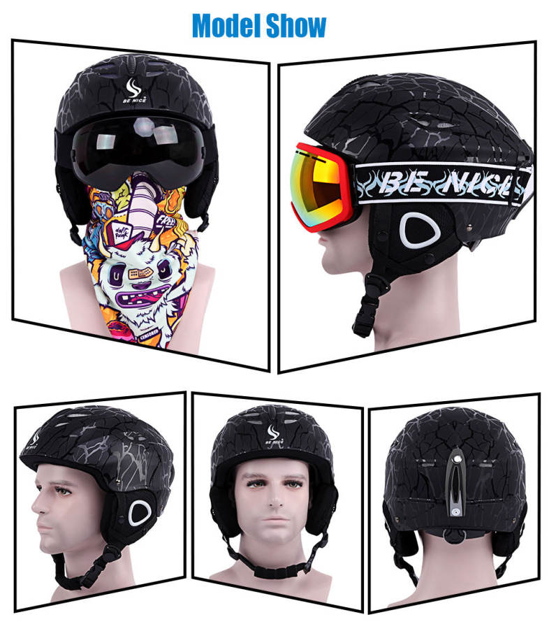 BENICE Cycling Skiing Helmet Outdoor Sport Headgear with Adjustable Buckle
