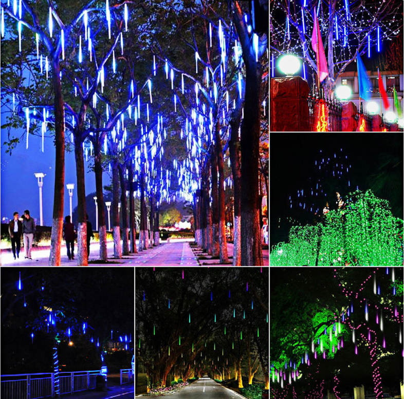 20CM LED Meteor Shower String Light Waterproof Rain Tube Hanging Light for Decoration