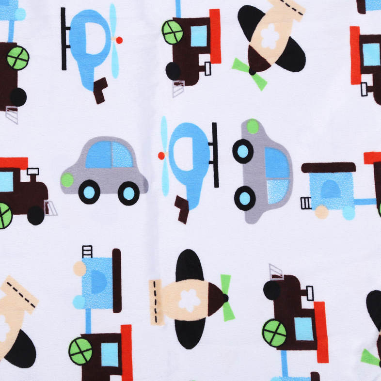 Sweet Soft Baby Child Cartoon Car Print Double Layers Cover Hold Blanket