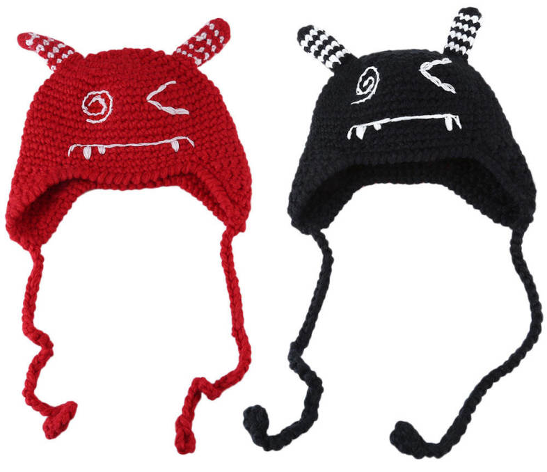 Sweet Kid Cartoon Knitting Lacing Wool Hat